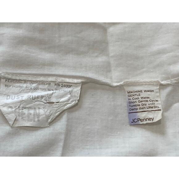 VTG 80s JCPenney Brown Floral Lace Comforter Dust Ruffle Shams 4 PC Set Queen - Picture 12 of 14